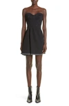 Alexander Mcqueen Sleeveless Denim Minidress In Black