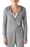 Lucky Brand Cloud Jersey Waffle Knit Zip-up Hoodie In Grey