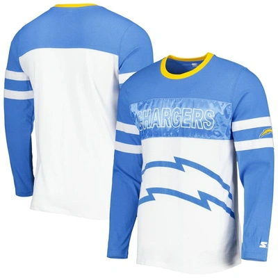 Starter Men's  Powder Blue, White Los Angeles Chargers Halftime Long Sleeve T-shirt In Powder Blue,white