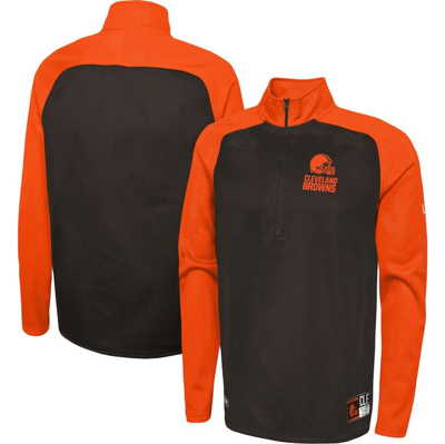 New Era Brown Cleveland Browns Combine Authentic O-line Raglan Half-zip Jacket