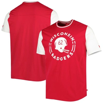 Under Armour Men's  Red And White Wisconsin Badgers Iconic Block T-shirt In Red,white