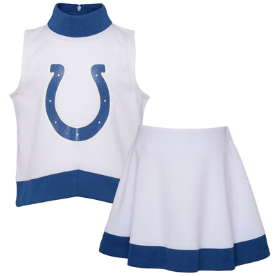 Outerstuff Kids' Girls Toddler White Indianapolis Colts Junior Camp Cheer Dress