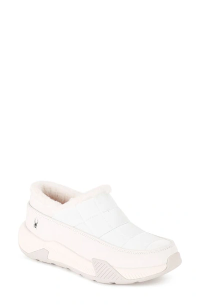 Spyder Leah Faux Fur Lined Waterproof Slip-on Sneaker In Bright White