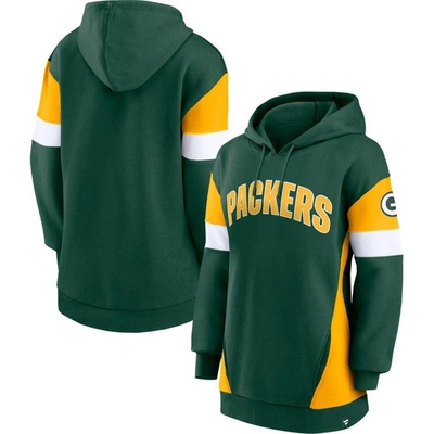 Fanatics Women's  Green And Gold Green Bay Packers Lock It Down Pullover Hoodie In Green,gold