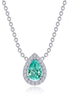 Lafonn Fancy Lab Grown Sapphire Pendant Necklace In Green