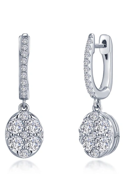 Lafonn Simulated Diamond Pavé Disc Huggie Earrings In White