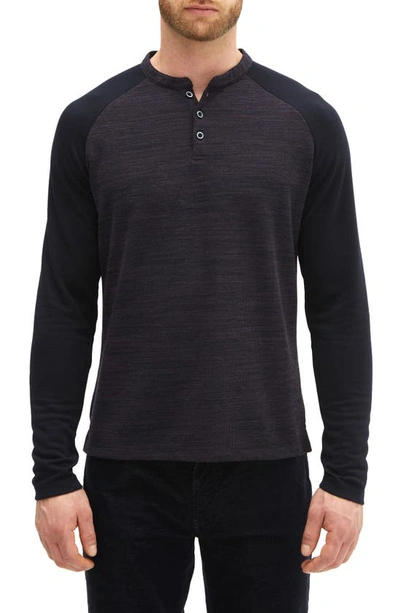 Robert Barakett Millwood Long Sleeve Henley T-shirt In Purple