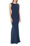 Dress The Population Leighton Sleeveless Mermaid Evening Gown In Peacock Blue