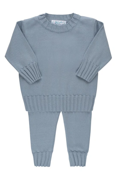 Feltman Brothers Babies' Remi Ribbed Jumper & Trousers Set In Vintage Blue