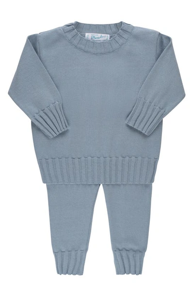 Feltman Brothers Babies'  Remi Ribbed Sweater & Pants Set In Vintage Blue