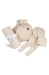 Feltman Brothers Ribbed Knit Footie, Bonnet, Blanket & Gift Bag Set In Ecru