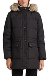 Lauren Ralph Lauren Faux Fur Trim Down & Feather Puffer Coat In Black