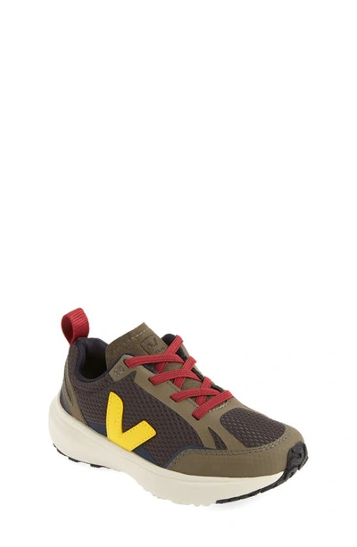 Veja Kids' Canary Logo-embroidered Panelled Mesh Low-top Trainers 6-9 Years In Grey/m.cmb