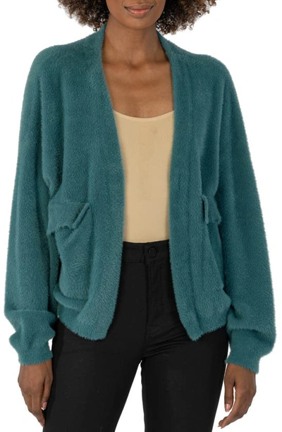Kut From The Kloth Jana Open Front Cardigan In Teal