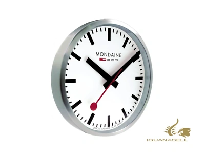 Pre-owned Mondaine Clocks Quartz Watch, Aluminium, White, 40cm, A995.clock.16sbb