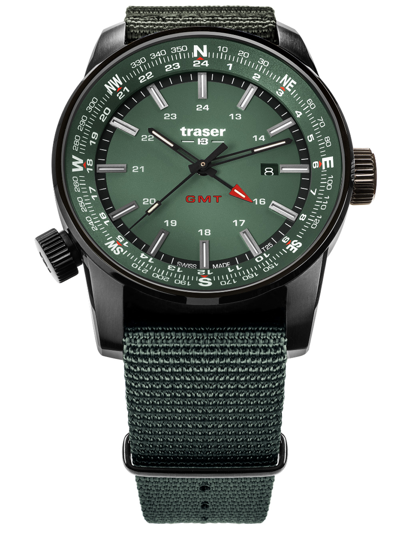 Pre-owned Traser H3 109035 P68 Pathfinder Mens Watch 46mm 10atm