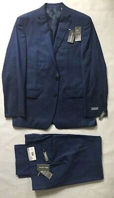 Pre-owned Michael Kors Suit Men Suit Jacket Us Size 44l Men Suit Pants Us Size W36x32l In Blue
