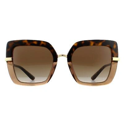 Pre-owned Dolce & Gabbana Sunglasses Dg4373 325613 Top Havana Transparent Brown Gradient