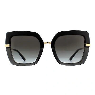 Pre-owned Dolce & Gabbana Sunglasses Dg4373 32468g Black Transparent Black Gray Gradient