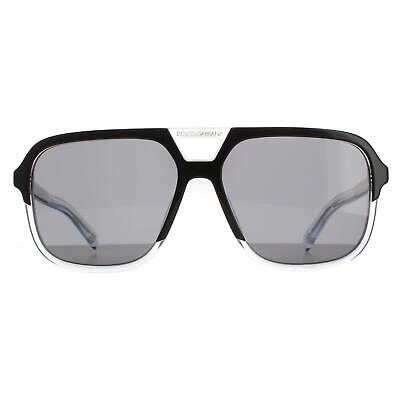 Pre-owned Dolce & Gabbana Sunglasses Dg4354 501/81 Top Black On Crystal Dark Polarized In Gray