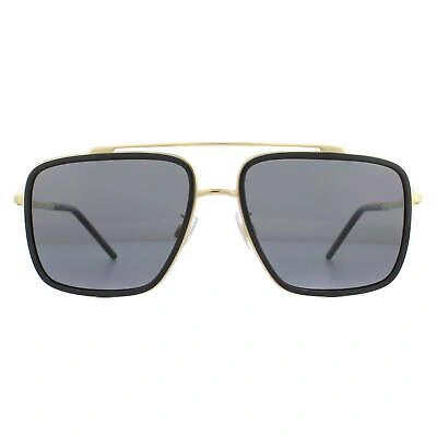 Pre-owned Dolce & Gabbana Sunglasses Dg2220 02/81 Gold And Black Brown Gradient Polarized