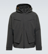 Gr10k Hooded Padded Bomber Jacket In Asfalt Grey
