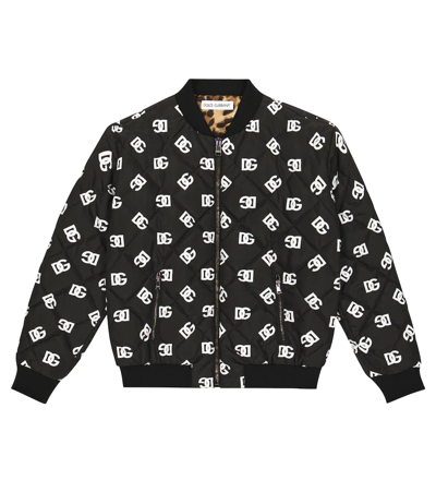 Dolce & Gabbana Kids' Printed Bomber Jacket In Black