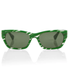Bottega Veneta Rectangular Acetate Sunglasses In Green-green-green