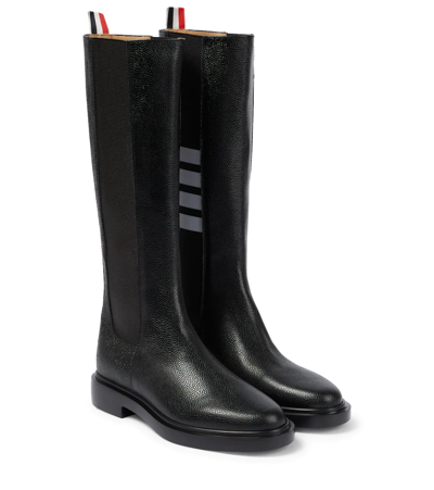 Thom Browne Leather Knee-high Boots In Black