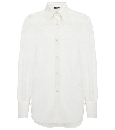 Oseree Lace Shirt In White