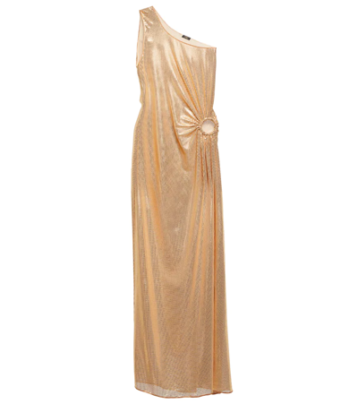 Oseree Oséree One-shoulder Lamé Gown In Gold