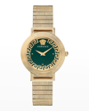 Versace Women's Swiss Greca Chic Gold Ion Plated Stainless Steel Mesh Bracelet Watch 36mm In Gold