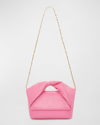 Jw Anderson Twisted Handle Leather Shoulder Bag In Bubblegum