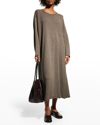 Eskandar 1-ply Cashmere Side-panel Dress In Falcon