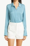 Kobi Halperin Liv Silk Button-down Blouse In Slate