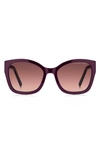 Marc Jacobs 56mm Gradient Round Sunglasses In Burgundy / Burgundy Shaded