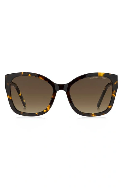 Marc Jacobs 56mm Gradient Round Sunglasses In Havana