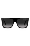 Marc Jacobs 57mm Flat Top Sunglasses In Black / Grey Shaded