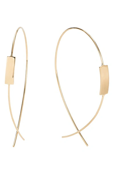 Lana Small Tag Upside Down Hoop Earrings In Yellow Gold