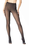 Stems Skin Illusion Fleece Lined Tights In Black/ Nude