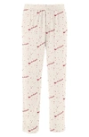 Kickee Pants Print Pajama Pants In Natural Flying Santa