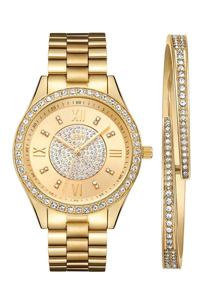 Jbw Mondrian Diamond Bracelet Watch & Bangle Set, 37mm In Gold