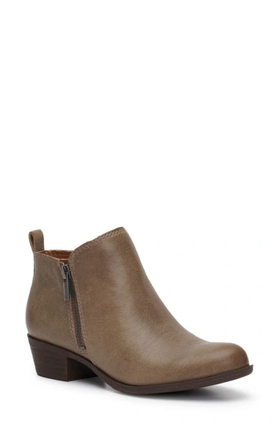 Lucky Brand Basel Bootie In Distressed Oil Suede