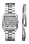 Jbw Cristal Diamond Bracelet Watch & Bangle Set, 28mm In Silver