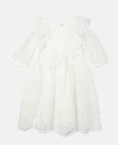Stella Mccartney Babies' Broderie Anglaise Puff Sleeve Dress In White