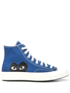 Comme Des Garçons Play Play Converse Cotton High Sneakers In Blue