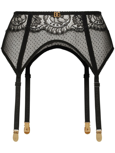 Dolce & Gabbana Lace Suspender Belt In Black