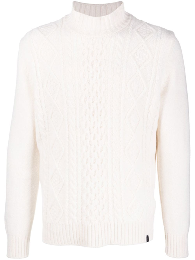 Fay Lupetto Treccia F. 5 Sweater In White
