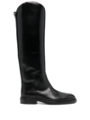 Jil Sander Leather Boot In Black