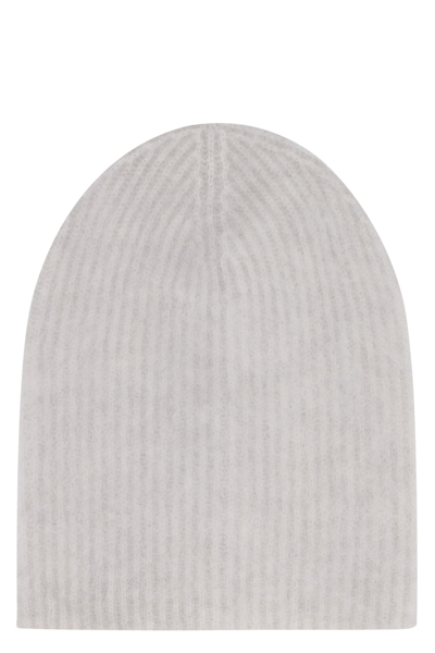 Roberto Collina Knitted Beanie In Grey